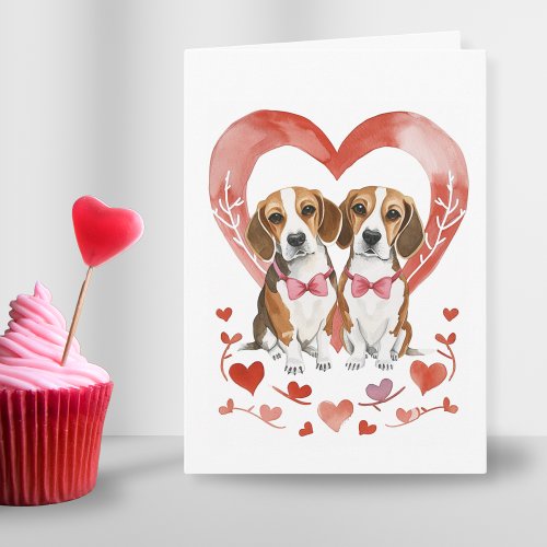 Beagle Mom Valentines Day Dog Love Heart Pretty  Holiday Card