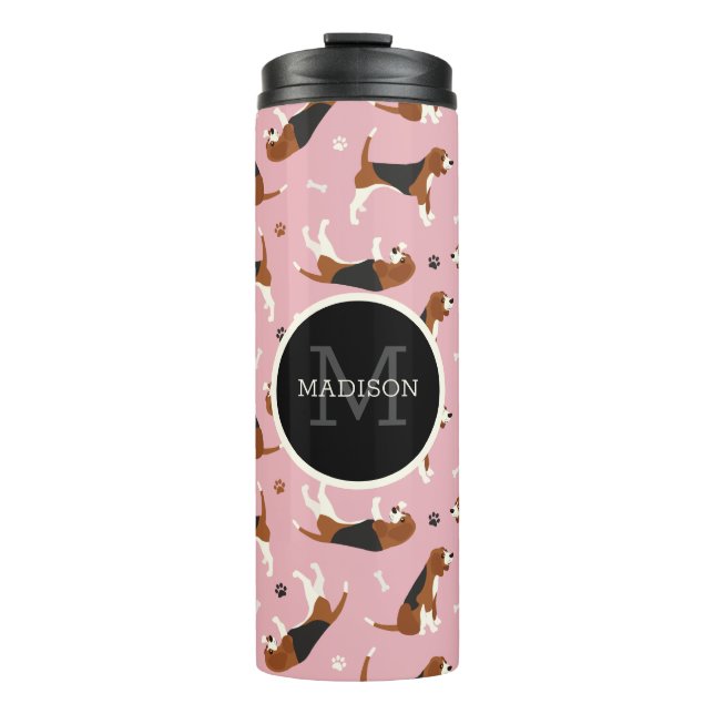 Beagle Monogram and Name Thermal Tumbler (Front)
