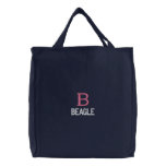 Beagle Monogram Embroidered Tote Bag