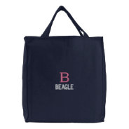 Beagle Monogram Embroidered Tote Bag at Zazzle