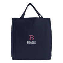 Beagle Monogram Embroidered Tote Bag