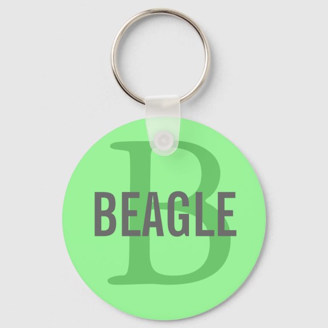 Beagle Monogram Keychain (Front)