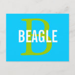 Beagle Monogram Postcard