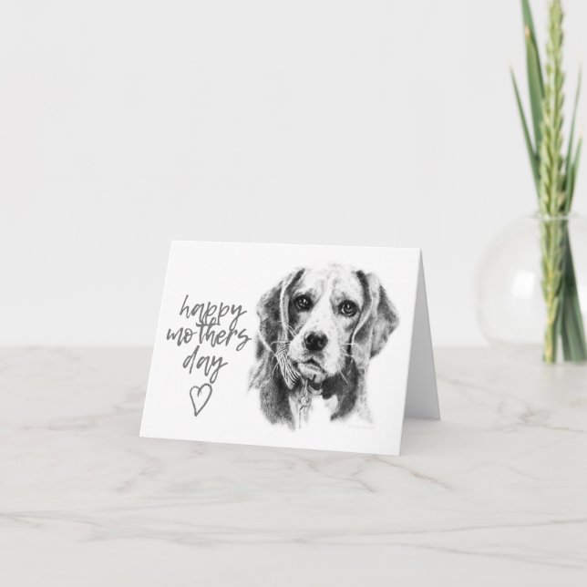 Beagle Mothers Day Card (Front)