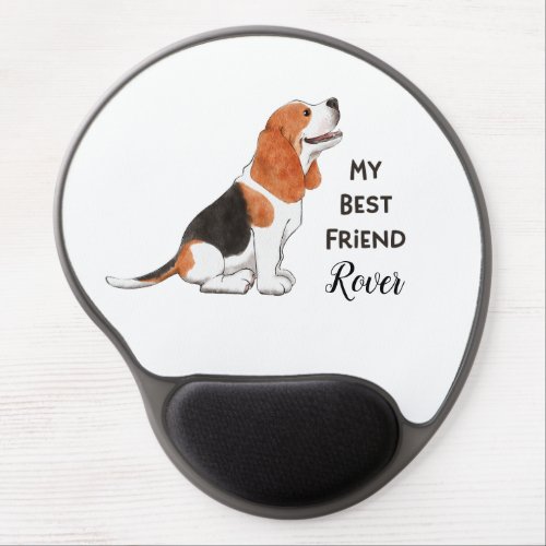 Beagle My Best Friend Custom Dog Name  Gel Mouse Pad