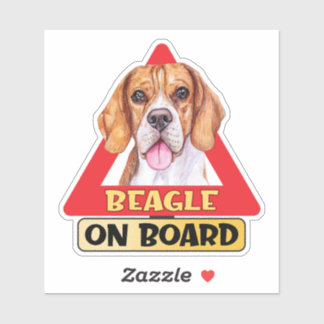 Beagle On Board Dog Red Triangle Traffic Sign Sticker