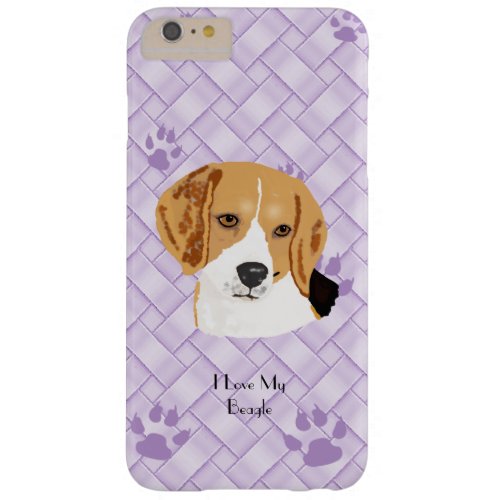 Beagle on Lavender Weave 66s Barely There iPhone 6 Plus Case
