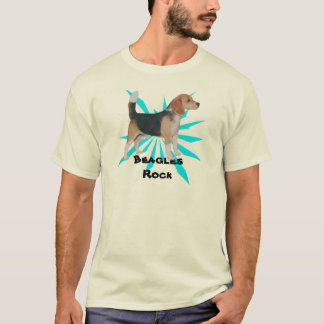 Beagle on Turquoise Pinwheel T-Shirt