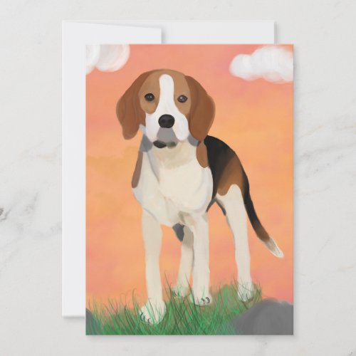 Beagle Painting _ Birthday Card
