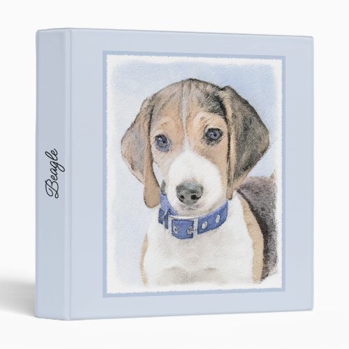 Beagle Painting _ Cute Original Dog Art 3 Ring Binder