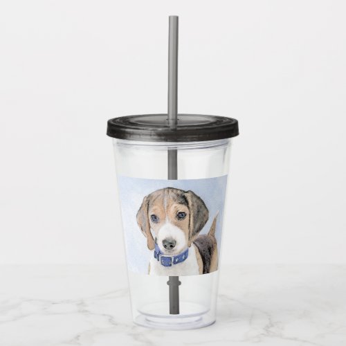 Beagle Painting _ Cute Original Dog Art Acrylic Tumbler