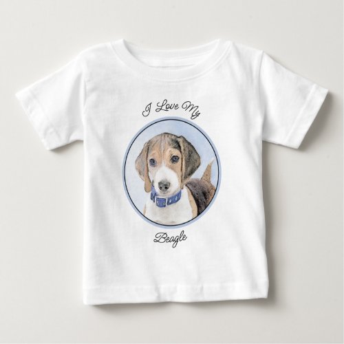 Beagle Painting _ Cute Original Dog Art Baby T_Shirt