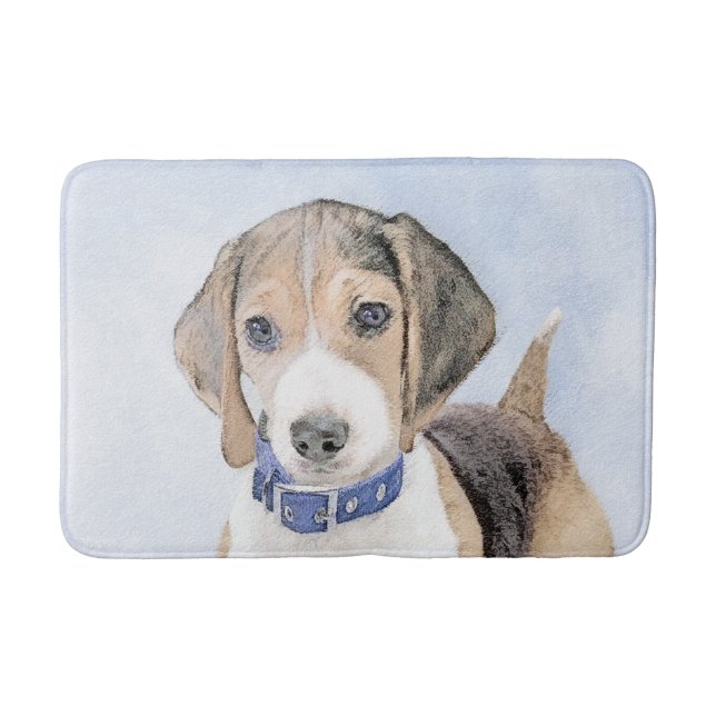 Beagle Painting - Cute Original Dog Art Bath Mat (Front)