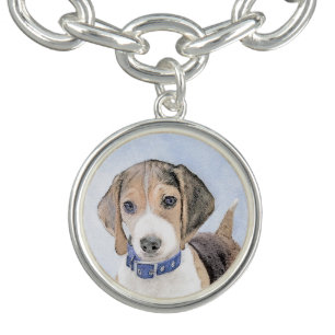 Beagle Painting - Cute Original Dog Art Bracelet