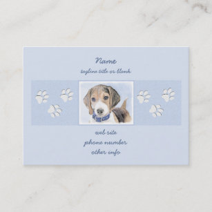 Beagle Painting - Cute Original Dog Art Business Card