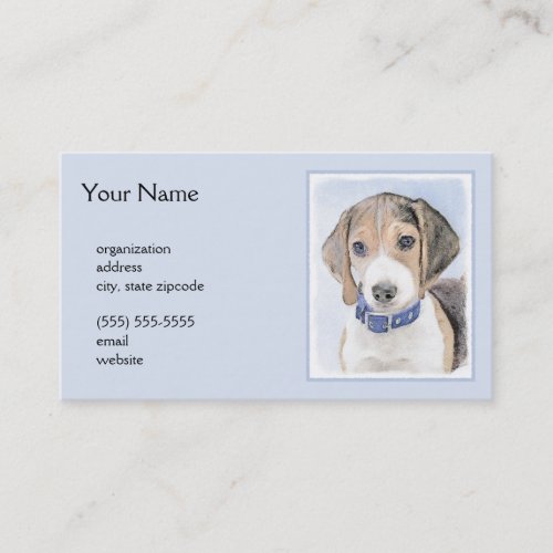 Beagle Painting _ Cute Original Dog Art Business Card