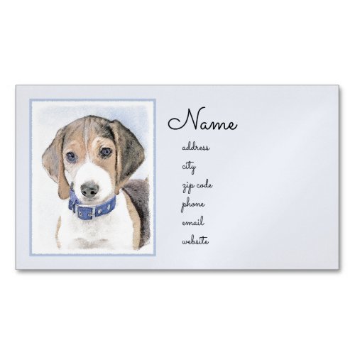 Beagle Painting _ Cute Original Dog Art Business Card Magnet