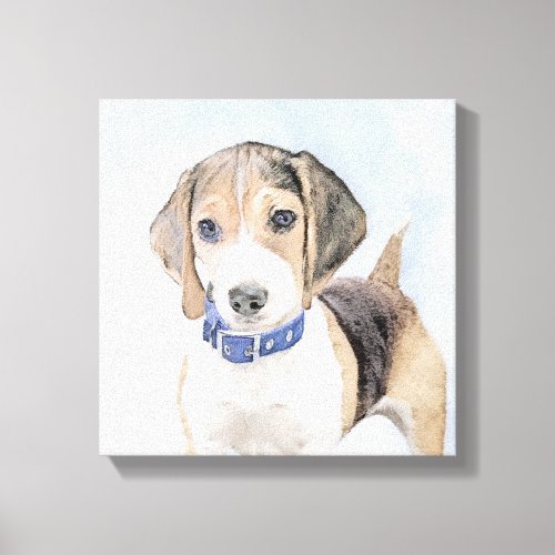 Beagle Painting _ Cute Original Dog Art Canvas Print