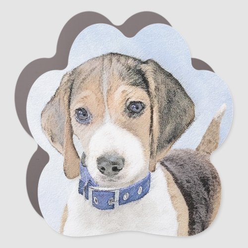 Beagle Painting _ Cute Original Dog Art Car Magnet