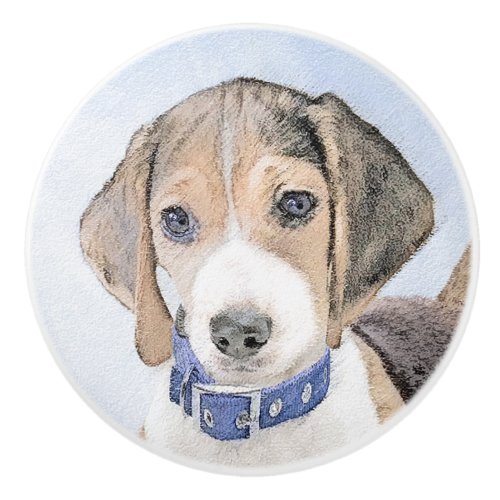 Beagle Painting _ Cute Original Dog Art Ceramic Knob
