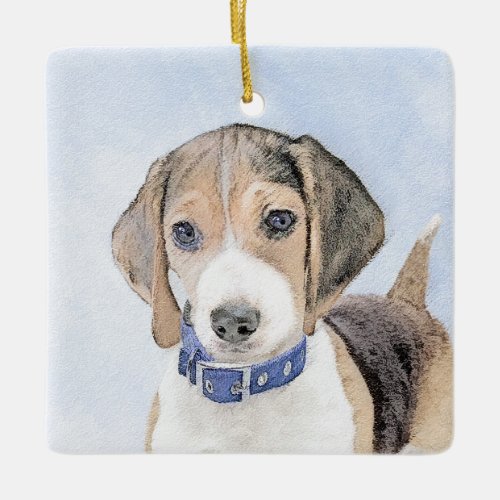 Beagle Painting _ Cute Original Dog Art Ceramic Ornament