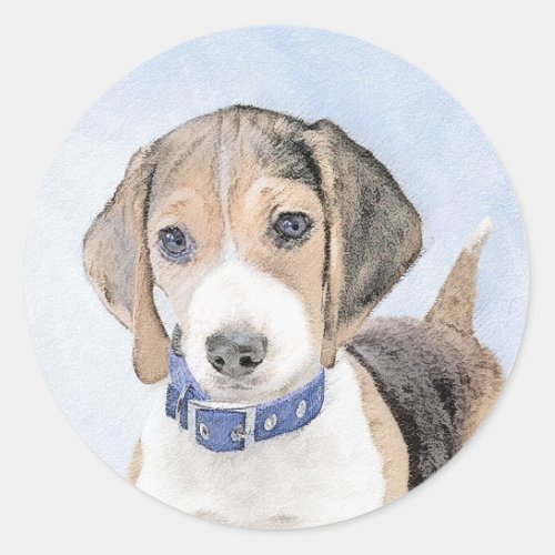 Beagle Painting _ Cute Original Dog Art Classic Round Sticker