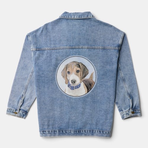Beagle Painting _ Cute Original Dog Art Denim Jacket