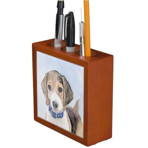 Beagle Painting _ Cute Original Dog Art Desk Organizer