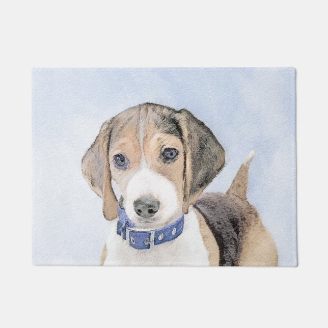 Beagle Painting - Cute Original Dog Art Doormat (Front)