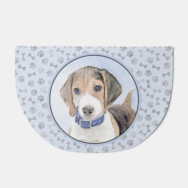 Beagle Painting - Cute Original Dog Art Doormat (Front)