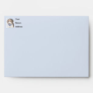 Beagle Painting - Cute Original Dog Art Envelope