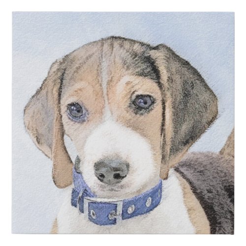 Beagle Painting _ Cute Original Dog Art Faux Canvas Print