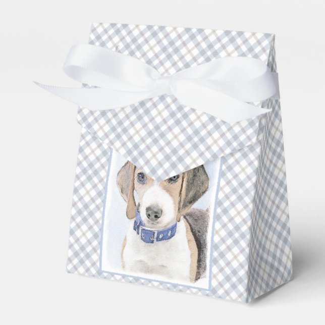 Beagle Painting - Cute Original Dog Art Favor Boxes (Front Side)