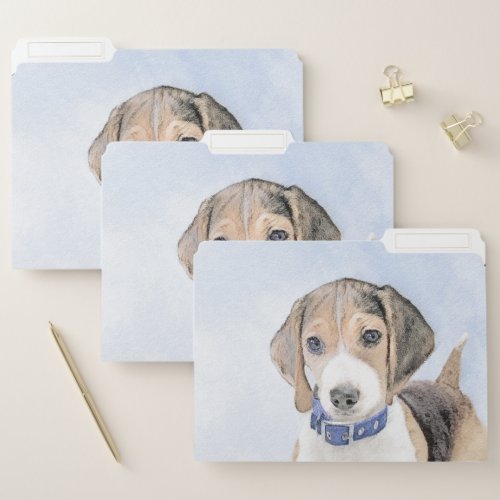 Beagle Painting _ Cute Original Dog Art File Folder