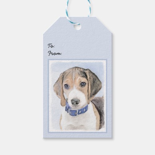 Beagle Painting _ Cute Original Dog Art Gift Tags