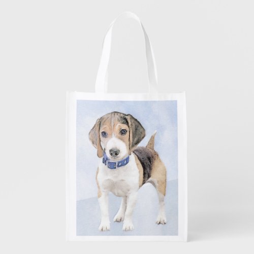 Beagle Painting _ Cute Original Dog Art Grocery Bag