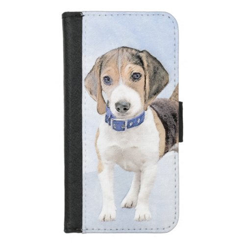 Beagle Painting _ Cute Original Dog Art iPhone 87 Wallet Case