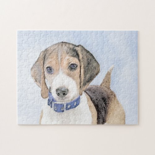 Beagle Painting _ Cute Original Dog Art Jigsaw Puzzle