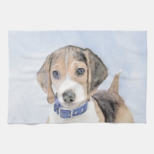 Beagle Painting _ Cute Original Dog Art Kitchen Towel