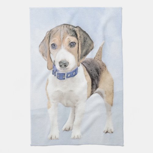 Beagle Painting _ Cute Original Dog Art Kitchen Towel