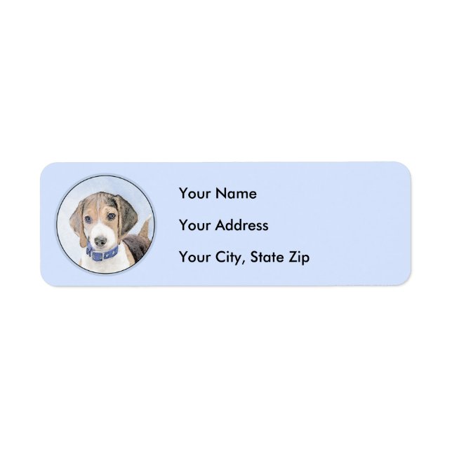 Beagle Painting - Cute Original Dog Art Label (Front)
