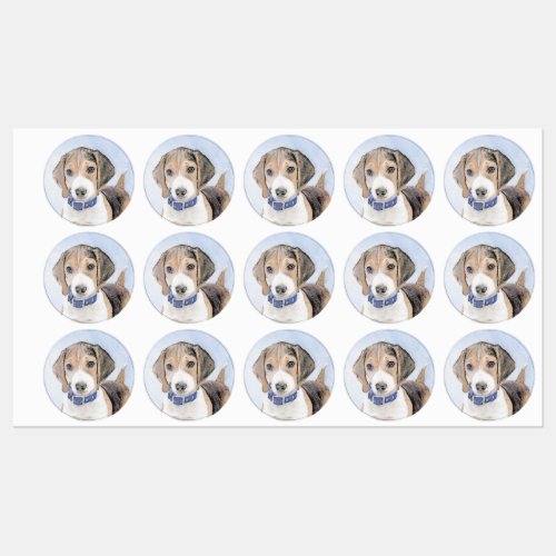 Beagle Painting _ Cute Original Dog Art Labels