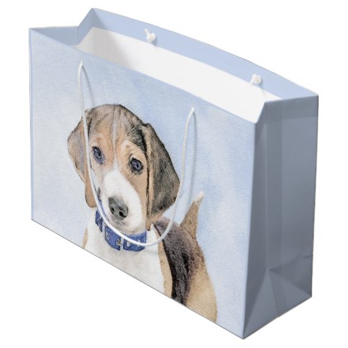 Beagle Painting _ Cute Original Dog Art Large Gift Bag