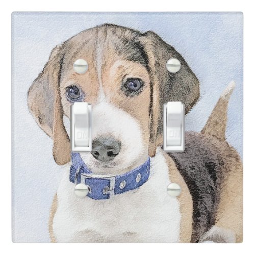 Beagle Painting _ Cute Original Dog Art Light Switch Cover