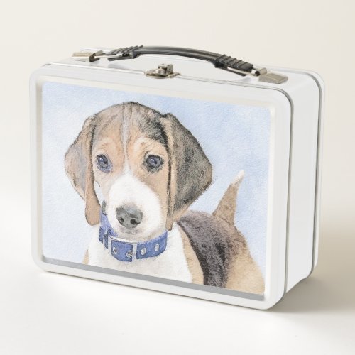 Beagle Painting _ Cute Original Dog Art Metal Lunch Box