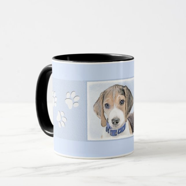 Beagle Painting - Cute Original Dog Art Mug (Front Left)