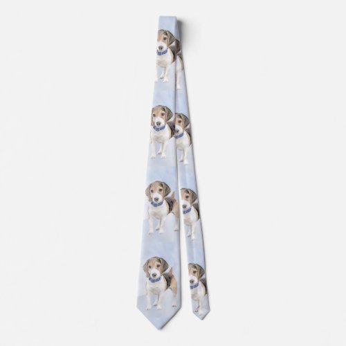 Beagle Painting _ Cute Original Dog Art Neck Tie