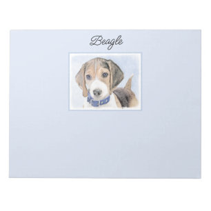 Beagle Painting - Cute Original Dog Art Notepad