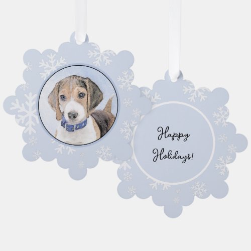 Beagle Painting _ Cute Original Dog Art Ornament Card