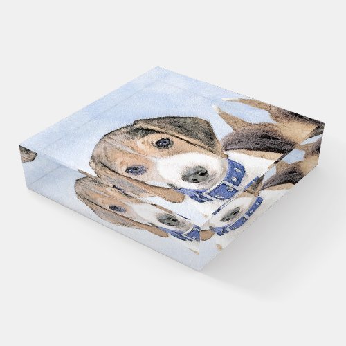 Beagle Painting _ Cute Original Dog Art Paperweight